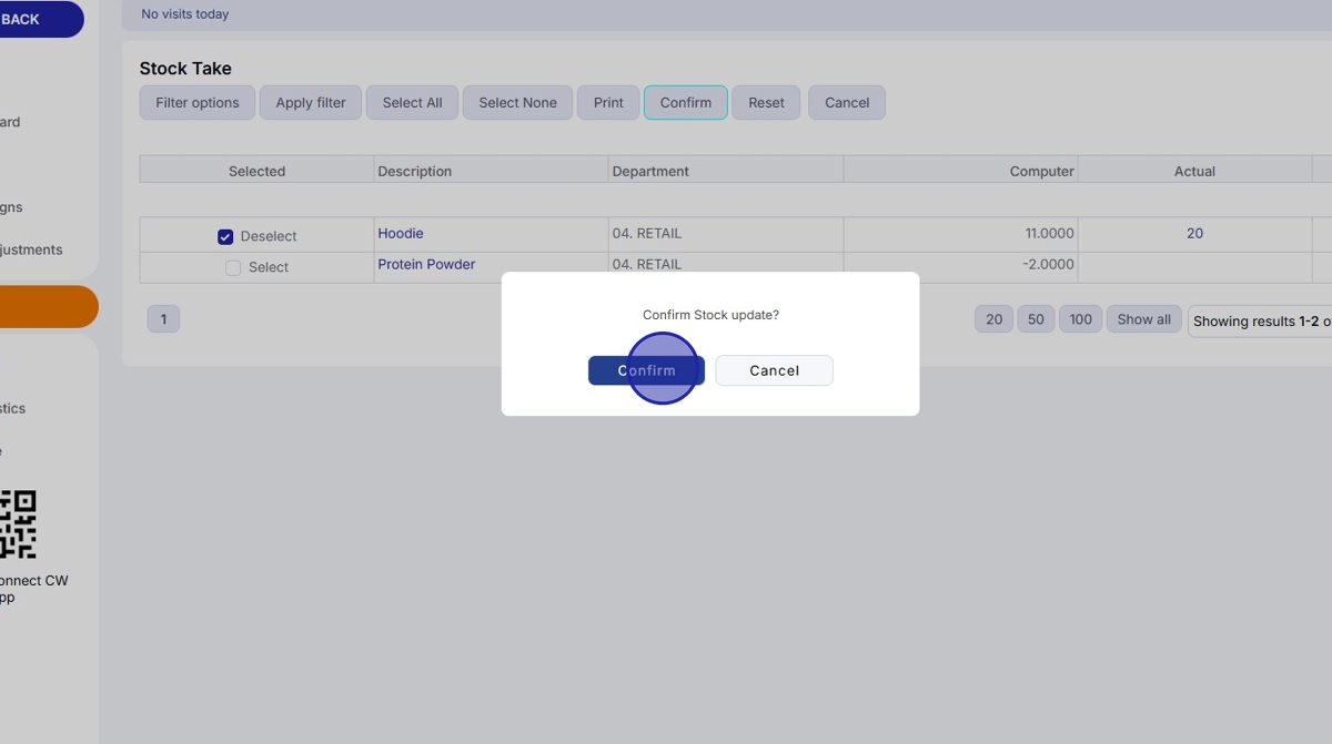 Sales - Managing Stock in ClubWise
