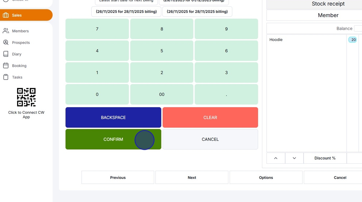 Sales - Managing Stock in ClubWise